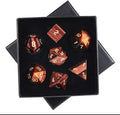 mookaitedecor 7 PCS Red Tiger's Eye Crystal Polyhedral DND Dice Set, Polished Tumbled Stones Dices for RPG MTG Table Games Home Decoration