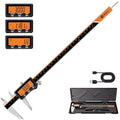 HARDELL Rechargeable Digital Caliper, 12 Inch Calipers with Large Orange Screen (No-Backlight), Auto-Off, Quick Change Button for Inch/MM/Fraction, Stainless Steel Vernier Caliper for Woodworking