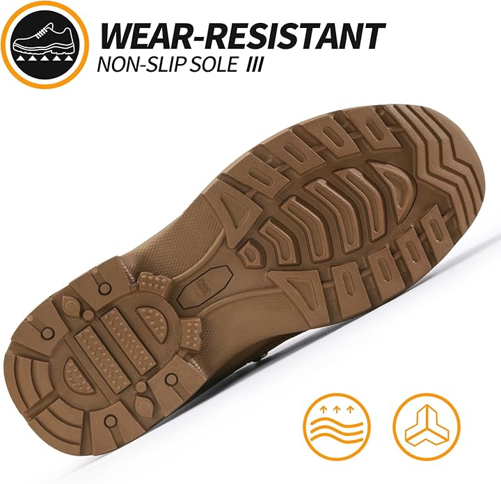 Steel Toe Boots for Men Work Boots for Men Breathable High Top Work Shoes Lightweight Indestructible Safety Shoes Industry Construction Safety Footwear