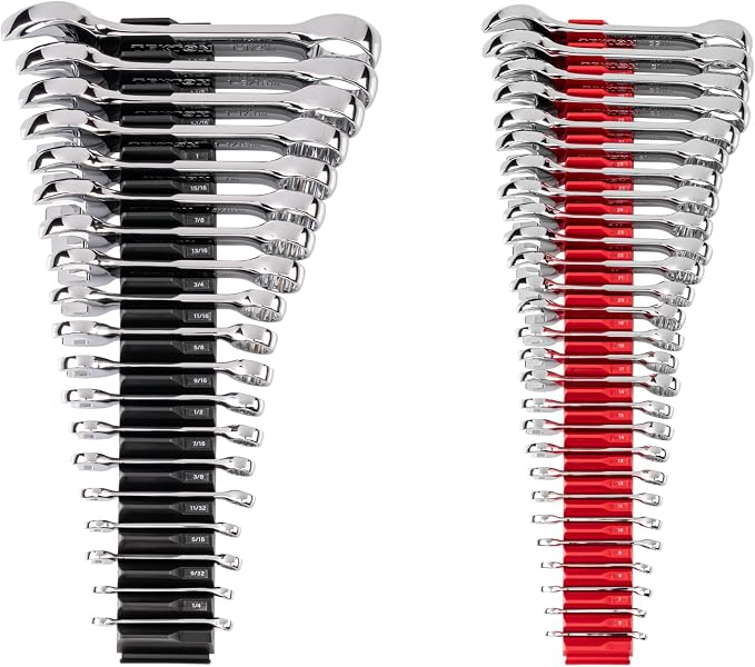 TEKTON Stubby Combination Wrench Set, 46-Piece | WCB95411 | (1/4 - 1-1/4 in., 6 - 32 mm), Modular Organizers, Chrome Finish