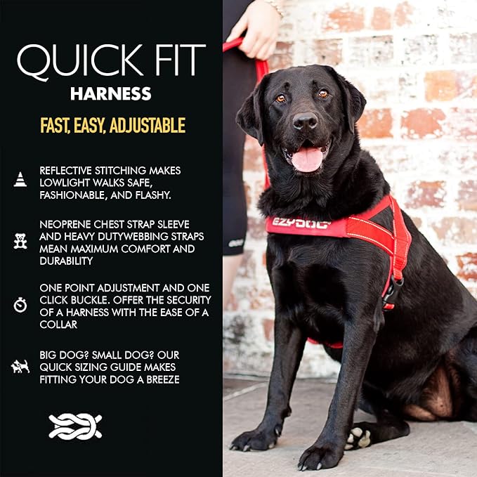 EzyDog Quick Fit Dog Harness, Soft Neoprene Padding - X-Large, Green Camo | Fast One-Click Buckle, Adjustable Fit, Strong Reinforced Materials, Reflective Stitching, No Pull Dog Harness, Easy Walking