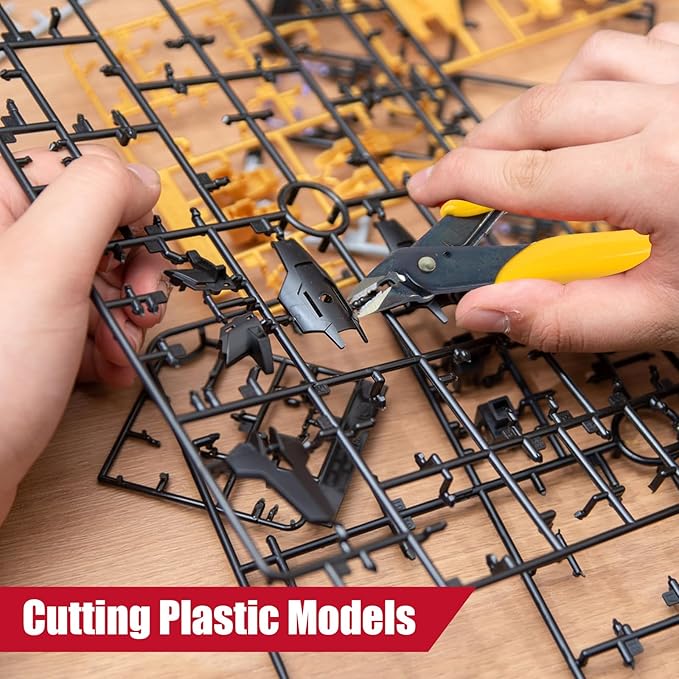 1 Pack Micro Wire Cutters, 5 Inches Flush Cutters Pliers, Diagonal Side Cutters Nippers, Zip Tie Sprue Cutter for Electronics, Plastic Models, Jewelry (Yellow)