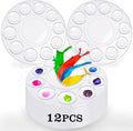 Hulameda Paint Tray Palettes, Plastic Paint Pallets for Kids or Students to Paints on School Project or Art Class-12pcs,Clear