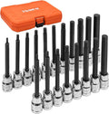 19-Piece 3/8" Drive Impact Hex Bit Socket Set | SAE/Metric, S2+CR-V, phosphate coated, long-reach, laser marked, case