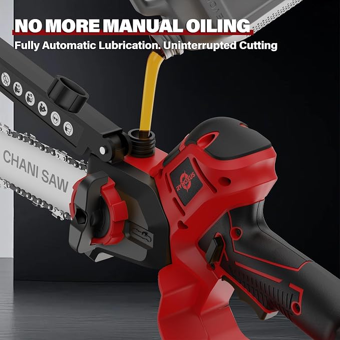 Mini Chainsaw for Milwaukee M18 Battery, 8-Inch and 6-Inch 2-IN-1 Cordless Electric Chain saw with 800W Brushless Motor and Auto-Oiler, Garden Tool for Woodworkers, Campers(Tools only)