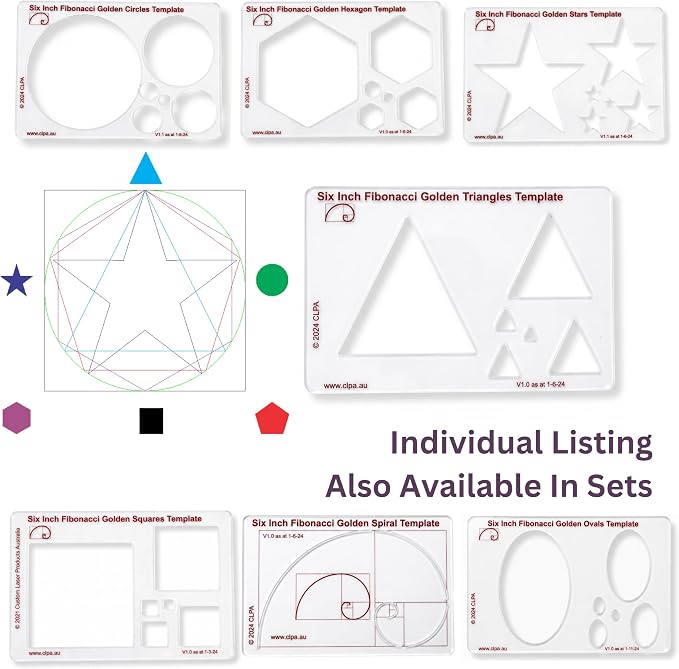 Triange Stencil Template for Drawing and Drafting: A Fibonacci-Inspired Triange Drawing Tool for Artists Allows The Simple Application of The Golden or Divine Ratio for Artistic Design