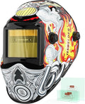 YESWELDER Auto Darkening Welding Helmet, Blue Light Blocking, 1/1/1/1 True Color Solar Powered Welding Hood with 2 Arc Sensors, Wide Shade 3.5/9-13 Welder Mask for TIG MIG ARC and Grind