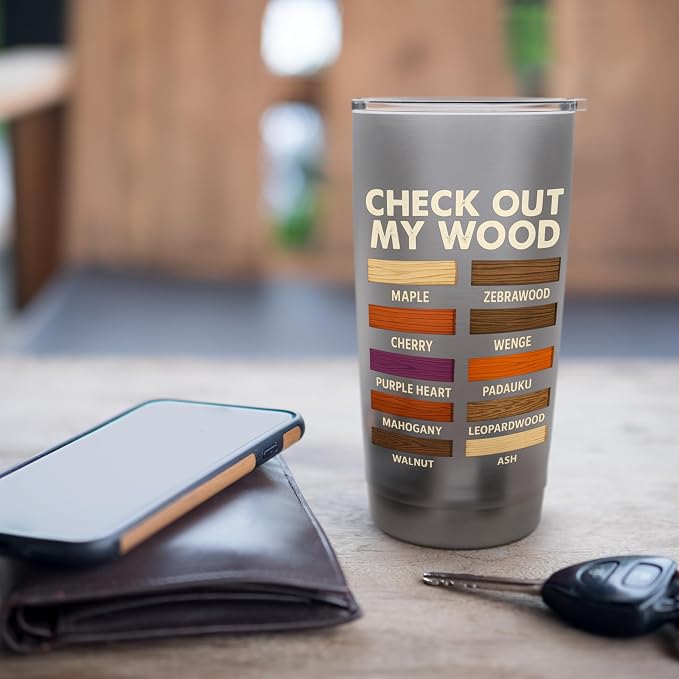 Funny Woodworking Design For Men Dad Woodwork Carpentry Stainless Steel Insulated Tumbler
