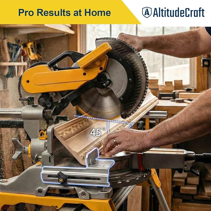 2-in-1 Crown Molding Jig & Miter Saw Protractor Set - Eliminates Math & Guarantees Stability for Precise Trim Cuts Fits DEWALT DWS780 DW718 DW716 & Other DEWALT Models