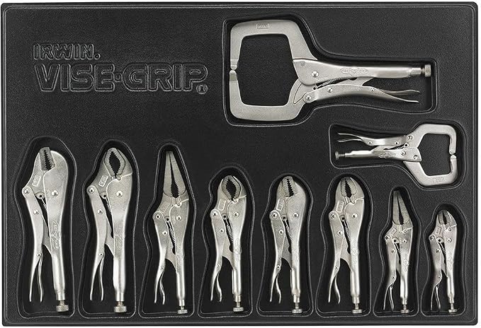 IRWIN Tools VISE-GRIP Original Locking Tool Set with Tray, 10 Piece, 1078TRAY