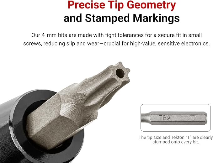 TEKTON 4 mm Phillips/Slotted Bit Set with Rail, 12-Piece (P000-P2, 0.8-4 mm) | DZZ92001