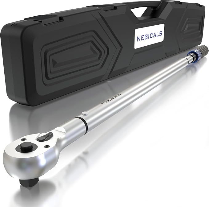 3/4'' 100-600 Ft Lb Torque Wrench Heavy Duty, Dual Direction | High hardness, Long lifetime, Stored In a Solid Case, Quick Release, Cr-V