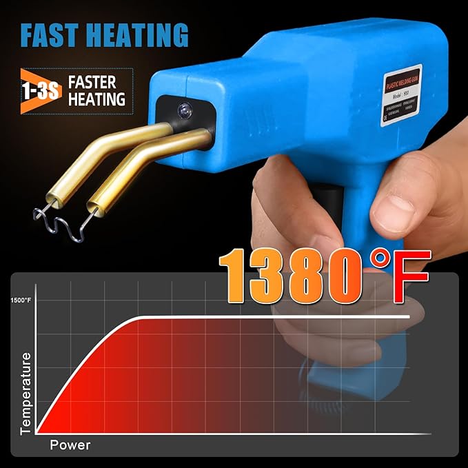 ATOLS Upgraded Plastic Welder, 1000PCS Staples, Pure Copper Transformer, Rapid Heating, Plastic Welding Kit, Hot Stapler Kit, Plastic Welder Gun Kit, Car Bumper Repair Kit, Plastic Repair Kit