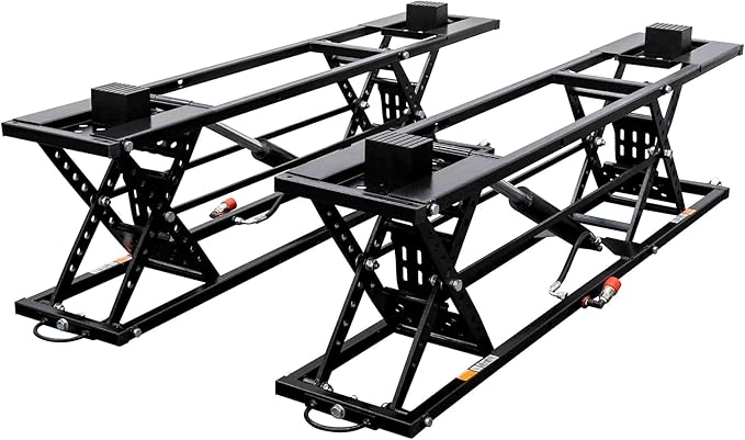 Albott 7000 LBS Portable Car Lift, Heavy Duty Quick Jack with 28" Max Height, Locking Levers & Wheels, 25–30s Fast Cycle, Adjustable Scissor Lift for Cars, SUVs, Light Trucks, Garage or Shop Use