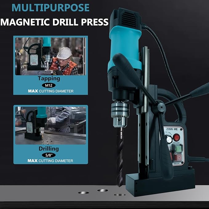 Mag Drill Press, 1150W Magnetic Drill Press, 2360lbf /10500N Mag Force, Portable Electric magnet press machine for Metal Surface