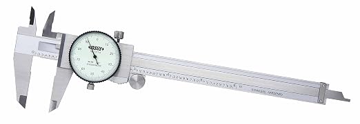 Insize Dial Caliper,0-12" Range,2" Jaw D,White 1311-12CAL - 1 Each