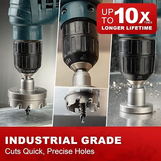 EZARC Carbide Hole Saw Heavy Duty, Hole Cutter for Stainless Steel, Sheet Metal 2-1/2" 64mm