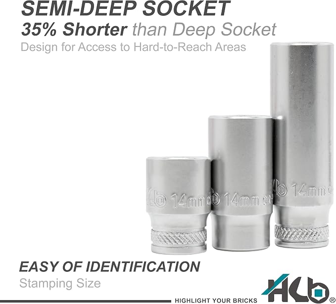 HB 123-Piece Socket Set AKX008-U, 90T Flex Head Ratchet 3/8", 72T Stubby Ratchet 1/4", Dual Drive Breaker Bar, Metric & SAE Non-Slip Deep & Semi-Deep Impact Sockets, Chrome Vanadium, Made in Taiwan