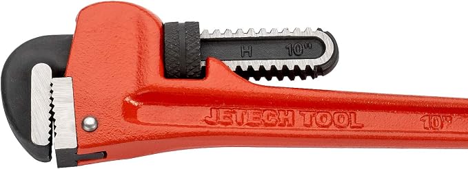 Jetech Heavy Duty Aluminum Straight Pipe Wrench,Adjustable Plumbing Wrench Straight Pipe Wrench with Floating Hook Jaw and I-Beam Handle (8"+10"+14"+18")