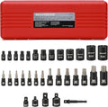 MIXPOWER 32PCS Torx Bit Socket Set, 14 Star Bits (T8-T70)& 13 E-Torx Sockets (E4-E24), CR-V & S2 Alloy Steel