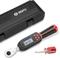 VANPO Digital Torque Wrench 3/8-Inch Drive, 5-99.5 ft-lb, for Motorcycle | 6.8-135Nm, ±2% Accuracy, Electronic Torque Wrench with Preset Value, Buzzer and LED Notification for Automotive & Bicycle