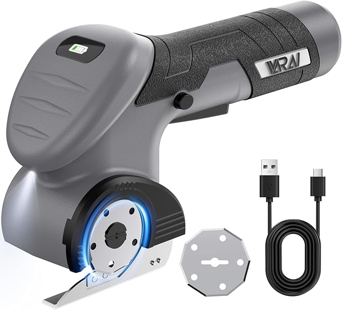 2026 Cordless Electric Scissors, Fast Charging Rechargeable Cardboard Cutter with Replaceable Blades and Long-Lasting Battery, Effortless Cutting for Cloth, Fabric, Plastic & Leather