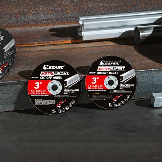 EZARC Cut Off Wheels 25 Pack, 3” x 1/16” x 3/8” Cutting Wheel, Metal & Stainless Steel Cutting Disc for Die Grinder