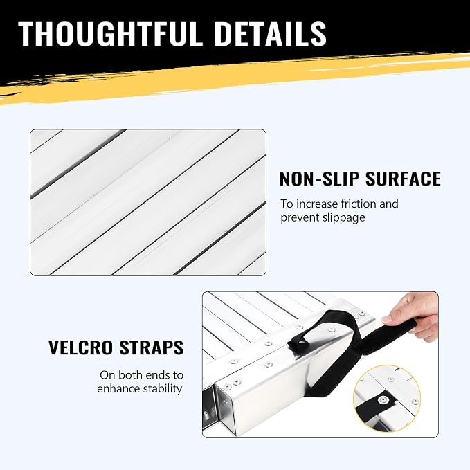 8-13FT Aluminum Plank, Telescoping Work Plank, 4400lbs Capacity Aluminum Extension Plank, Scaffolding Plank with Skid-Proof Platform Scaffold Ladder Accessory