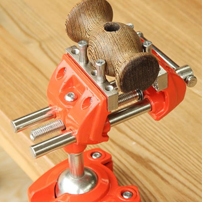 Clamp Bench Vise, Small Table Vise for Woodworking, Heavy Duty Clamp Vise for Workbench DIY Projects, Swivel Base, 360 Degree Rotating, Post Universal