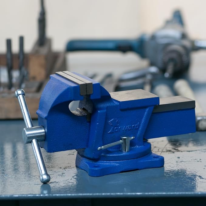 Forward 0806 6 Inch Bench Vise Workbench Vise with Anvil and Swivel Base