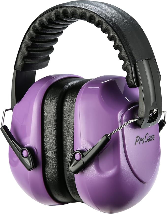 ProCase Noise Reduction Ear Muffs, Sound Proof Ear Protection, NRR 28dB Noise Cancelling Headphones for Adults Kids Autism, Hearing Protection for Mowing -Pure Purple