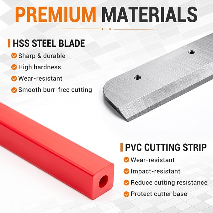 14.81'' Heavy Duty Guillotine Paper Cutter Replacement Blade and Replacement Cutting Stick for 12-inch Industrial A4 Guillotine Cutter Accessories