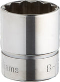 Williams B-1226 3/8 Drive Shallow Socket, 12 Point, 13/16-Inch