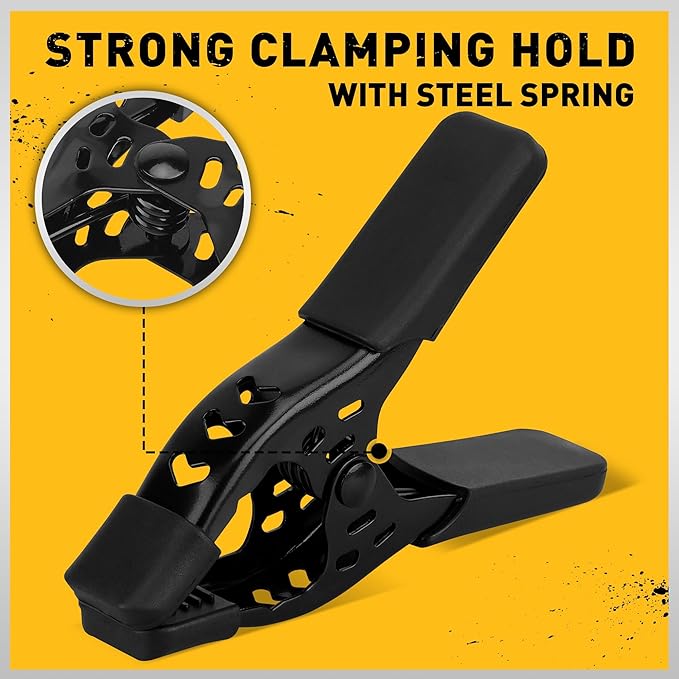 20-Piece Spring Clamps for Woodworking/Backdrop Stand/Pool Cover / 4-inch Tarp Clamps Heavy Duty Clips Spring Clips Metal Clamp Large Heavy Duty Clamps