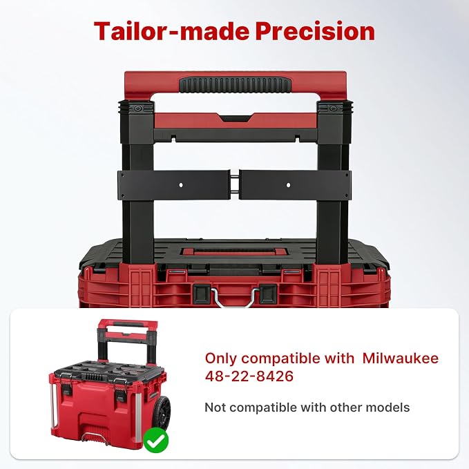 BYERN AUTO Mounting Plate Holder Compatible with Milwaukee 48-22-8426 | Heavy Duty Metal Bracket, Side Storage Mount, Fits Rolling Toolbox Handle & Mounting Plate, Packout Accessories