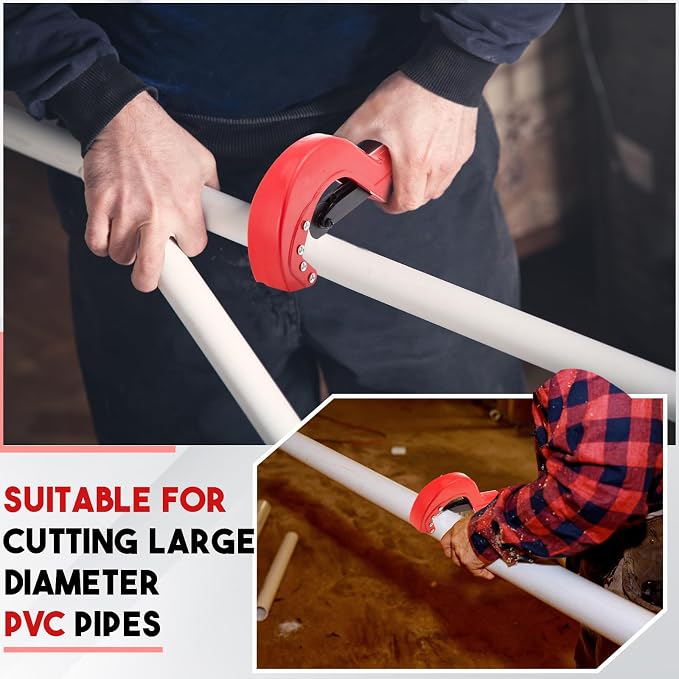 Teenyyou Heavy Duty Tubing Cutter for Plastic Pipe 1/4" to 2-5/8" Manual Aluminum Pipe Cutter Tool with Blade for Cutting Plastic PPR PE Tubes