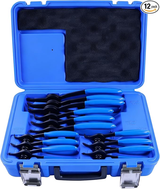 12-Piece Internal & External Convertible Snap Ring Pliers Set
