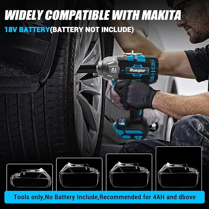 Cordless Impact Wrench 1/2" Compatible with Makita 18V Battery, Impact Wrench 1000FT-LBS(1360N.m) High Torque Brushless Electric Impact Power Impact Driver for Car, Truck (No Battery)