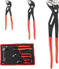 HighFree 3PCS Water Pump Pliers Set 7Inch, 10Inch, 16Inch, Tongue and Groove Pliers Set Quick Adjustment by Pressing and Sliding Grips Any Shaped Object