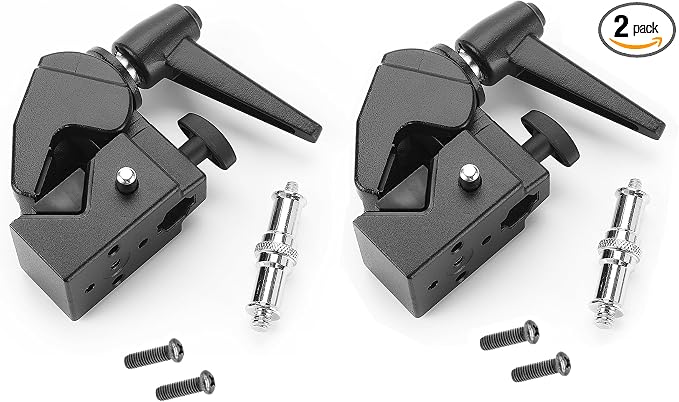 PHOCUS Super Clamp with 5/8" Stud, Spring Lock, 2.1" Jaw Grip, 2 Pack