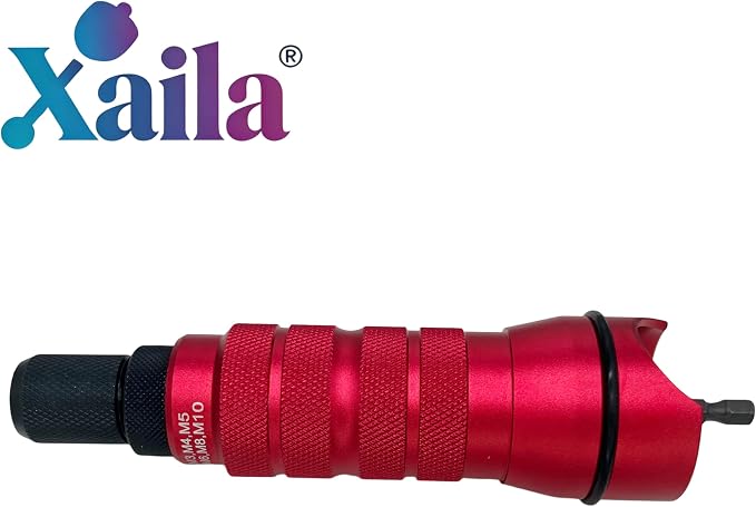 Xaila 3/8" Rivet Nut Drill Adapter Kit - M3 to M10 & 10-24 to 3/8-16, CNC Machined Power Tool Attachment Converts Your Drill into a Rivet Nut Setter, Replacement for Astro ADN38 XL Style Tools
