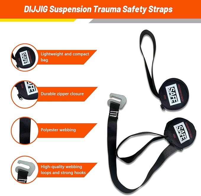 DIJJIG Safety Harness Fall Protection Kit with Shock Absorbing Lanyard | Safety Straps Upgrade Quick Buckles, Roofing Harness Construction Harness Para Construccion ANSI Compliant Orange