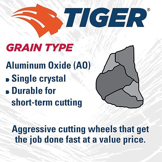Weiler 57040 4-1/2 Inch Cutting Wheel, Tiger AO Steel/Metal Long Life Performance Cutting, .045" A60T Type 27 5/8"-11 Hub, Pack of 10