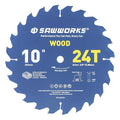SawWorks 10" 24T ATB Carbide Circular Saw Blade, Ripping & Framing for Table Saw, for Pro Woodworkers & Shop Owners, 5/8" Arbor