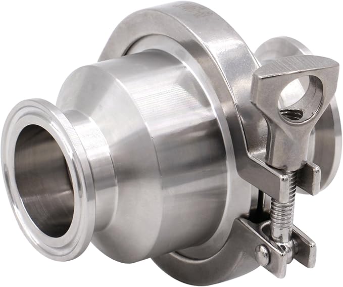 DERNORD Sanitary Check Valve - One Way Flow - 1.5" Tri Clamp Style, Stainless Steel 304, FKM Gasket (1.5" Tri Clamp Check Valve)
