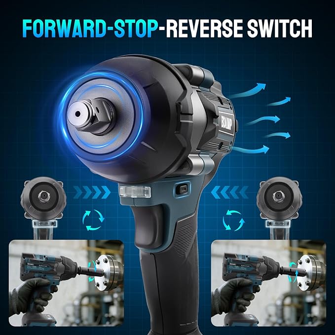 Cordless Impact Wrench 1/2 Inch, 1500 N.m/1106ft-lbs Brushless Impact Wrench Gun Compatible with Makita Battery (No Battery), Electric Power Impact Driver for Car Home