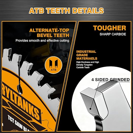 6-1/2 Inch Circular Saw Blade, 24T for Framing with 5/8" Arbor, Fast Wood Cutting, 10-Pack