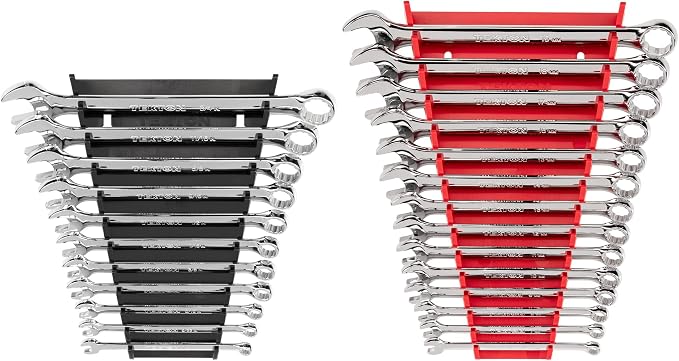 TEKTON Combination Wrench Set, 25-Piece | WCB91303 | (1/4 - 3/4 in., 6 - 19 mm), Wrench Rack, Chrome Finish