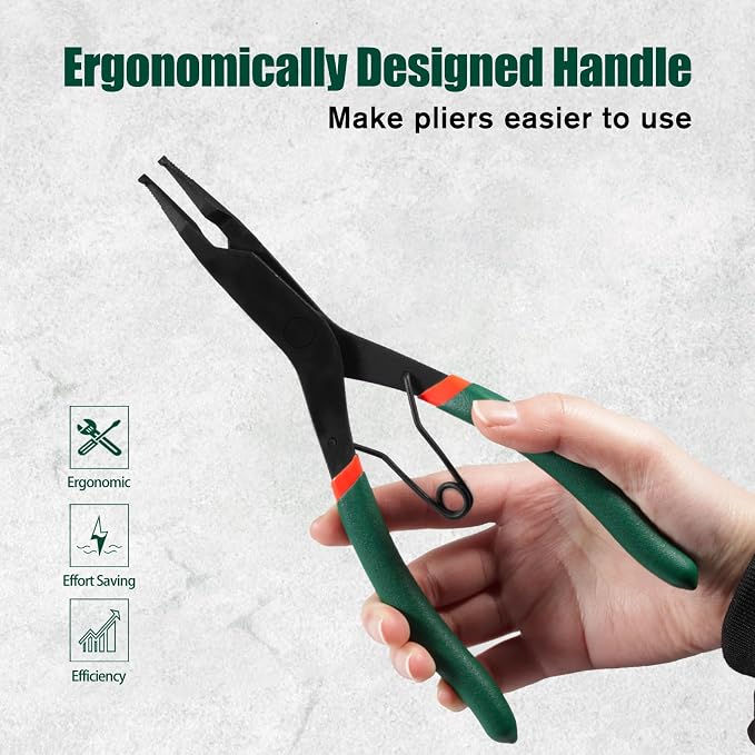 SPEEDWOX 9 inch Angle Tip Lock Ring Pliers with Hole Flat Nose