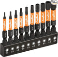 toolant Impact Hex Head Allen Wrench Drill Bit Set 10pcs (Metric), 1/4” Hex-Shank S2 Steel Hex Bits Set, CNC Machined Tips with Magnetism, 2” Long with Storage Box